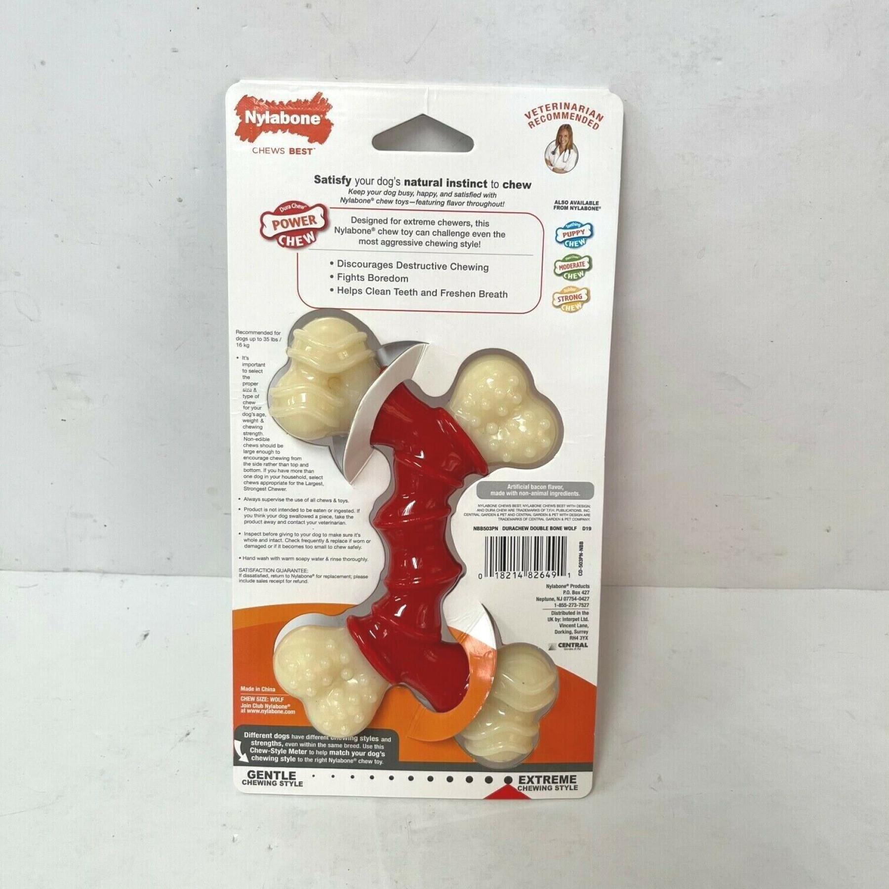 Zabawka dla psa Nylabone Extreme Chew - Double Bone Bacon XS