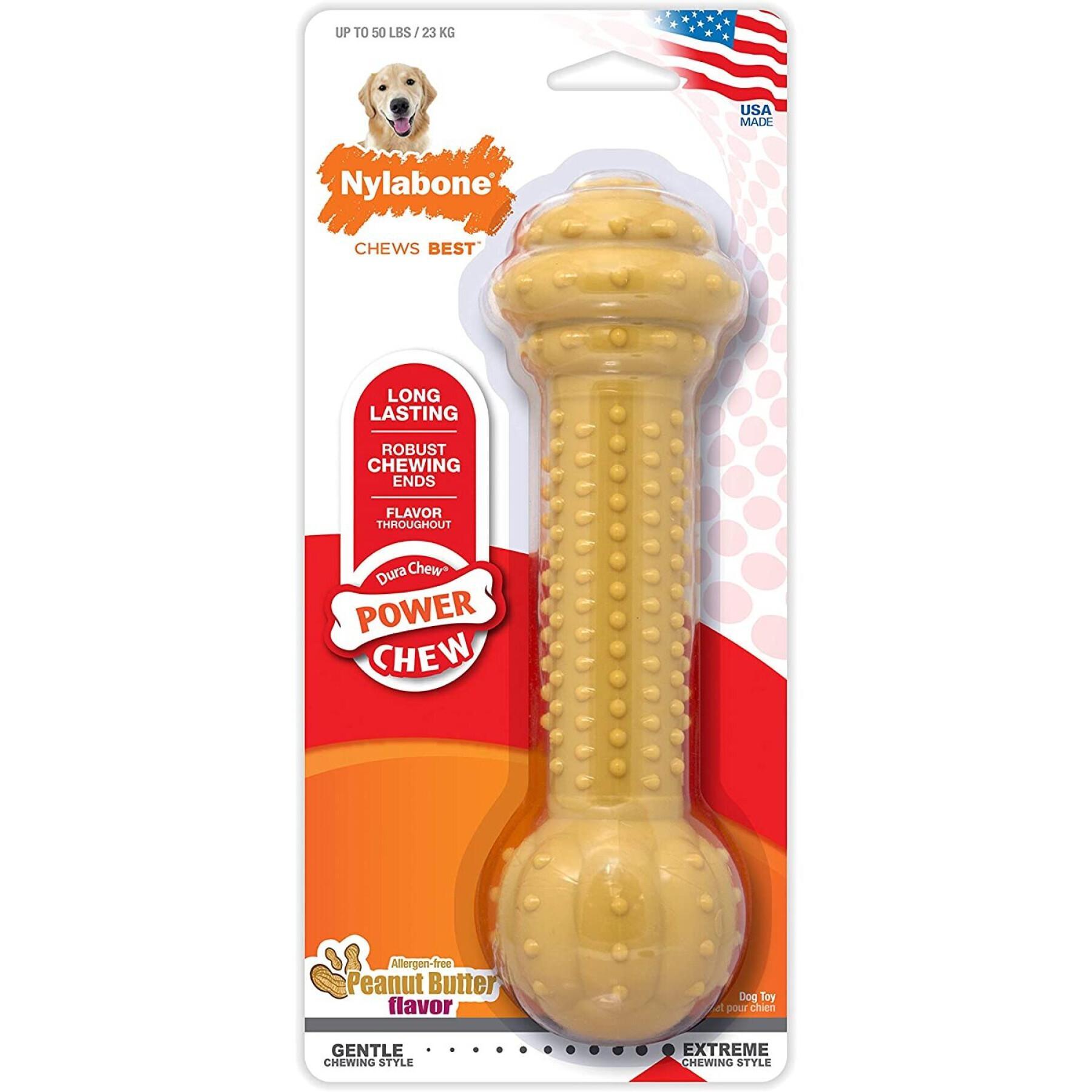 Zabawka dla psa Nylabone Extreme Chew - Barbell Peanut Butter L/XL