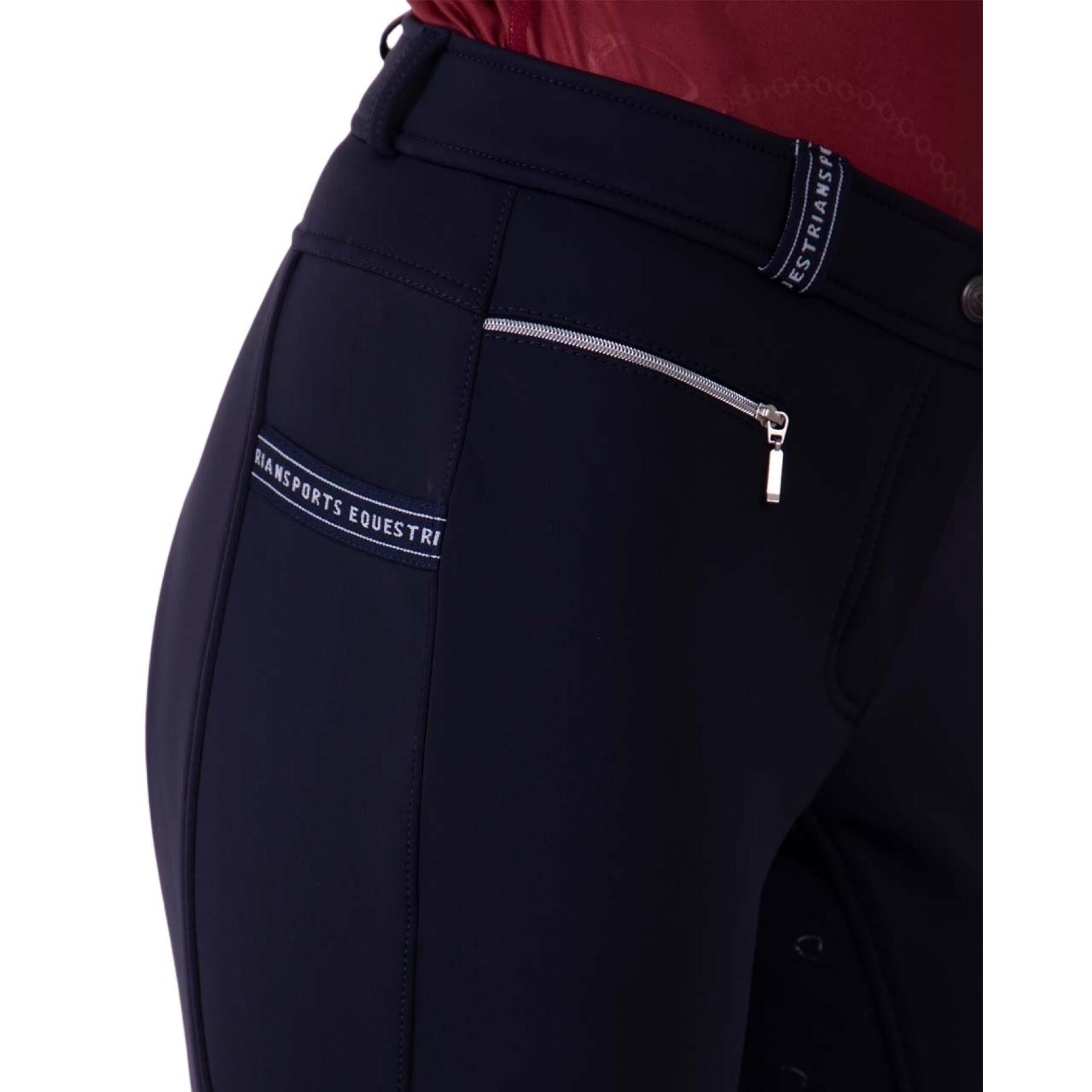 Damskie spodnie jeździeckie softshell o pełnej przyczepności QHP Marlous