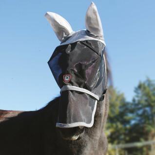 Maska na muchy dla koni z odpinaną klapką na nos Tattini